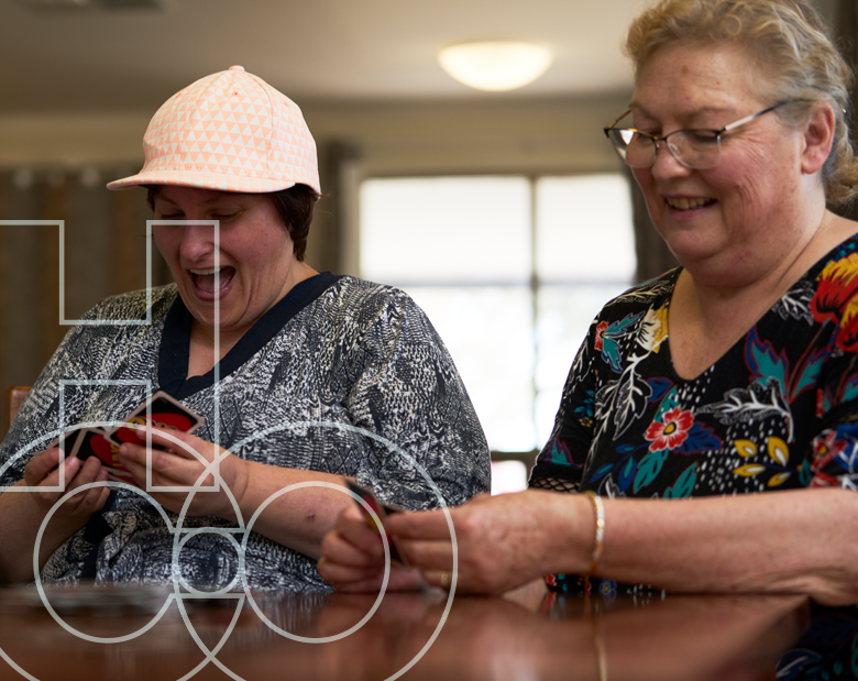Couple sitting on swing